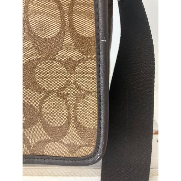 COACH F71102 BUSINESS HERITAGE STRIPE MAP PVC LEATHER BAG (ASIS) - Picture 2 of 16